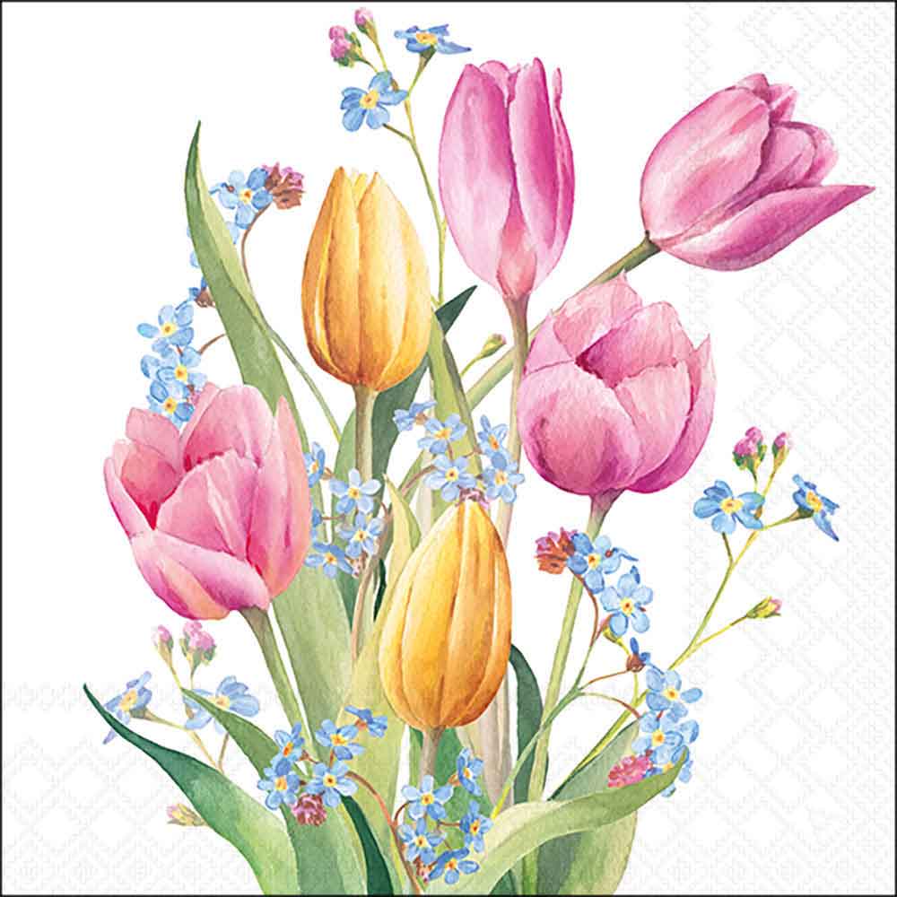 Dinnerserviette Tulpen Bouquet