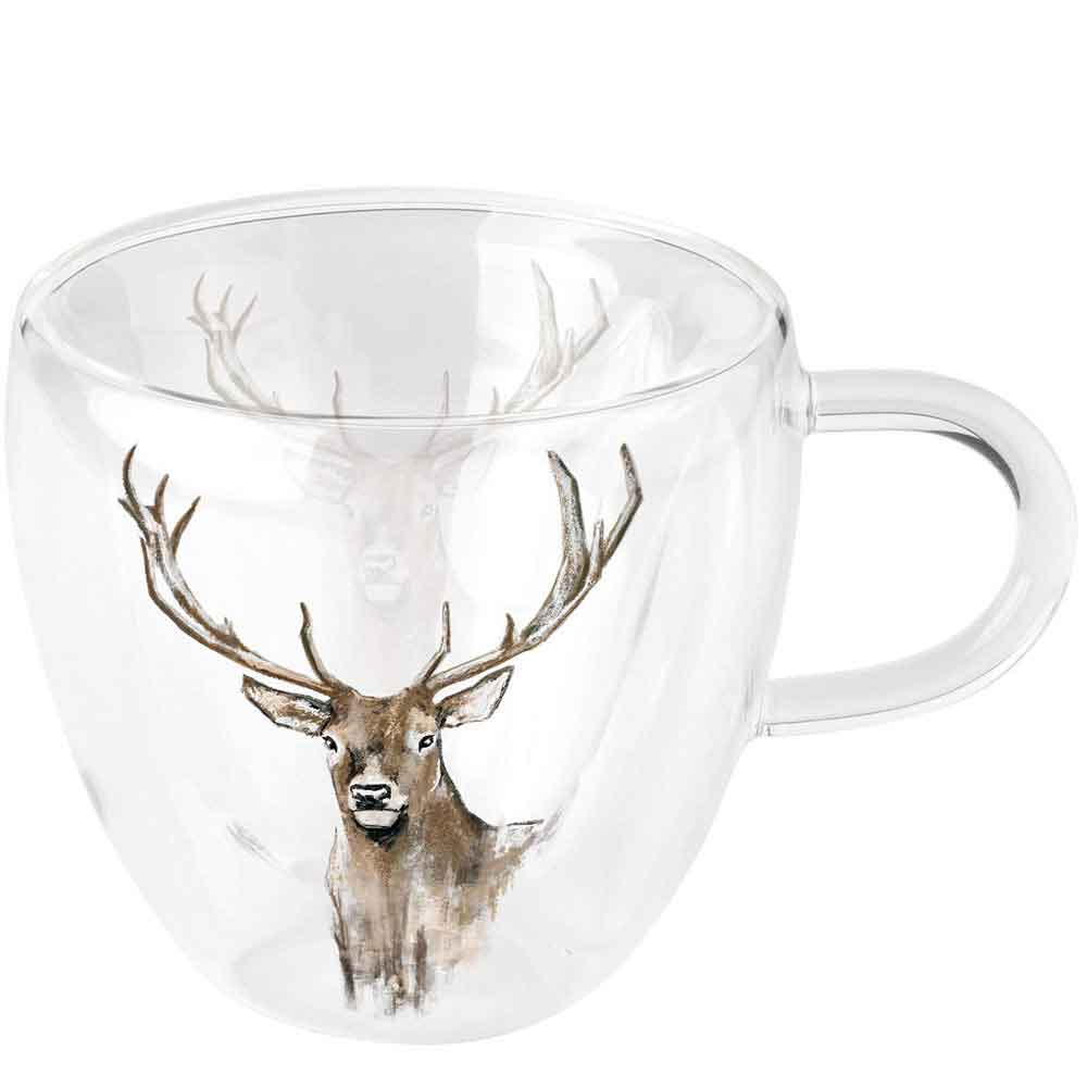 Glastasse Hirsch