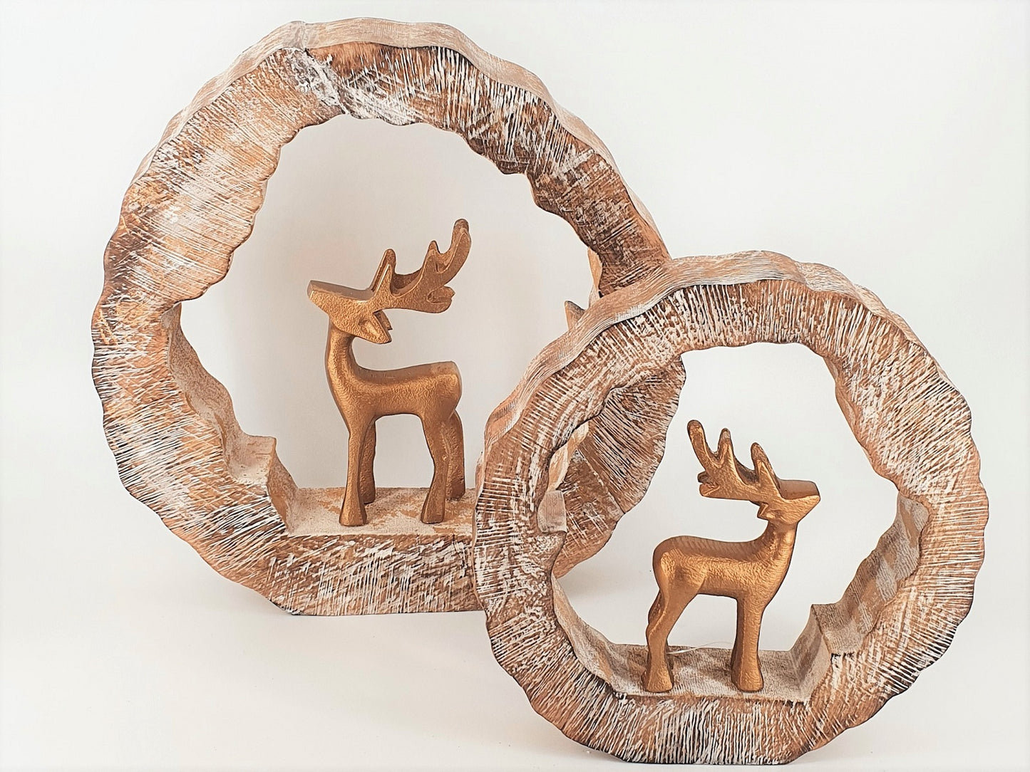 Holzkranz Hirsch Gold