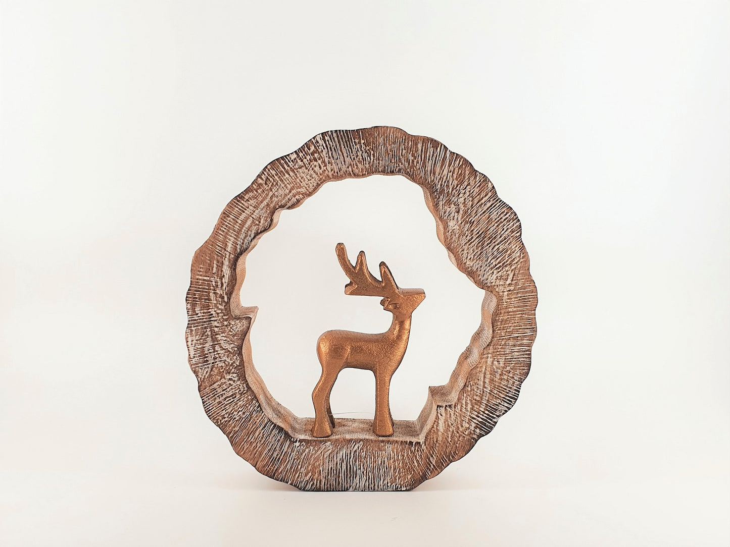 Holzkranz Hirsch Gold