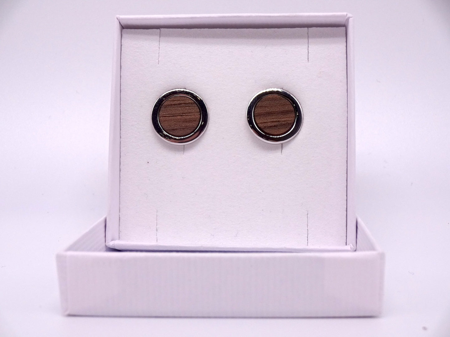 Ohrstecker rund aus Holz