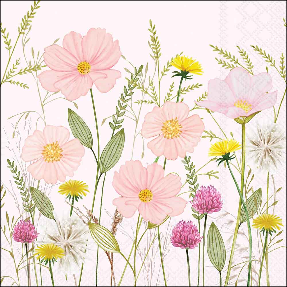 Lunchserviette Pastell Blumen