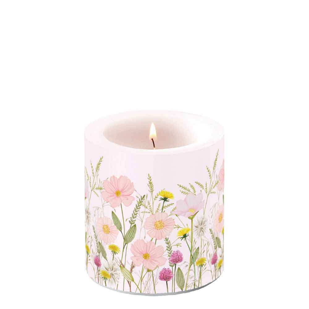 Motivkerze Pastell Blumen