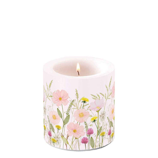 Motivkerze Pastell Blumen