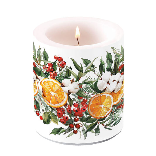 Motivkerze Winterorange