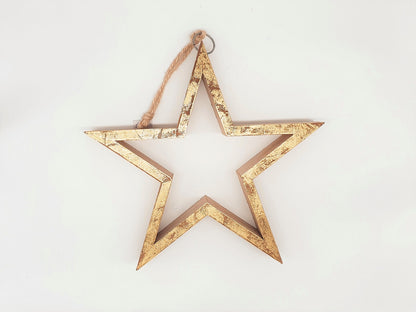 Holzstern Gold