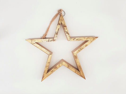Holzstern Gold