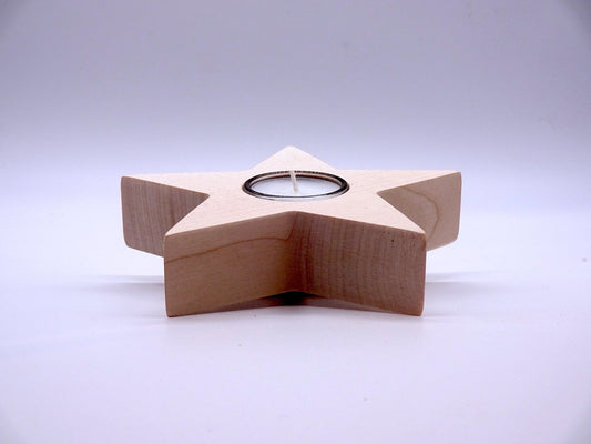 Holzstern mit Teelicht